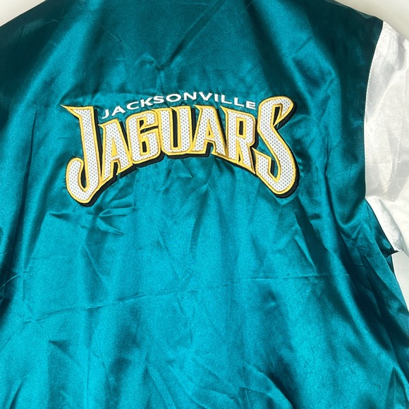 Reebok Jacksonville Jaguars NFL Satin Bomber Jacket L Teal White Mens L - Picture 6 of 15